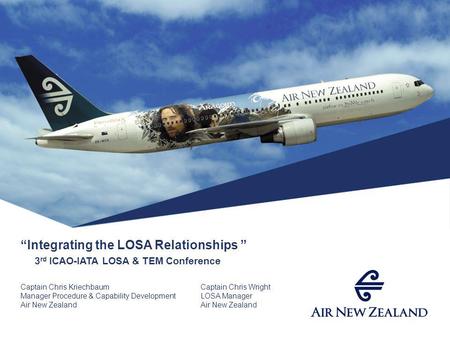 Integrating the LOSA Relationships 3 rd ICAO-IATA LOSA & TEM Conference Captain Chris KriechbaumCaptain Chris Wright Manager Procedure & Capability DevelopmentLOSA.