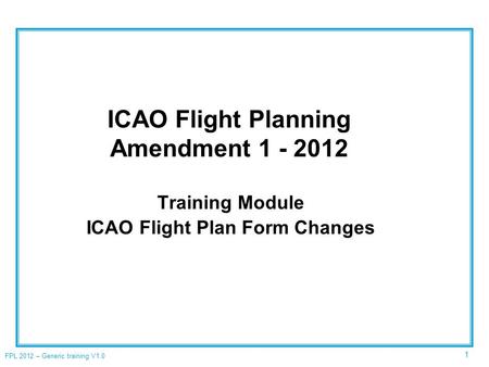 ICAO Flight Planning Amendment