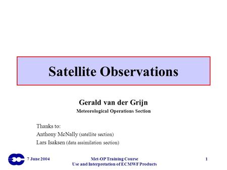 Satellite Observations
