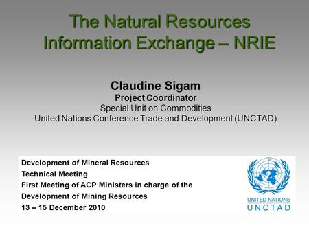 The Natural Resources Information Exchange – NRIE