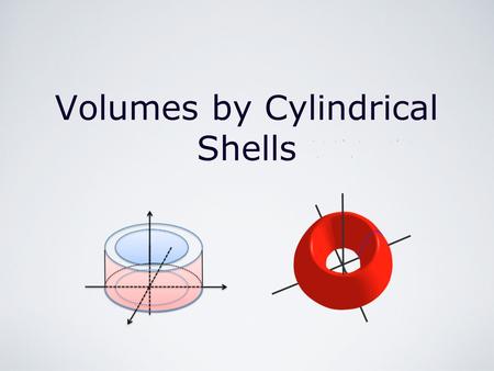 Volumes by Cylindrical Shells r. Integration/First Applications of Integration/Volumes by Cylindrical Shells by M. Seppälä Cylindrical Shells The method.