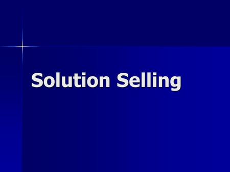 Solution Selling 1.