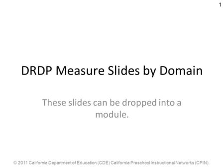 DRDP Measure Slides by Domain