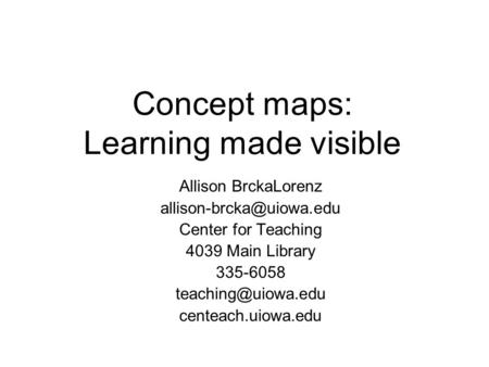 Concept maps: Learning made visible