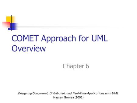 COMET Approach for UML Overview