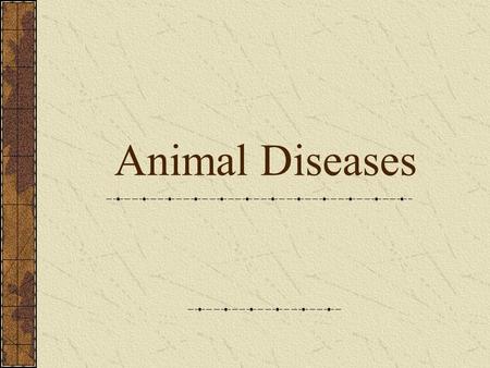 Animal Diseases.