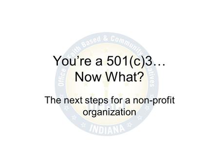The next steps for a non-profit organization