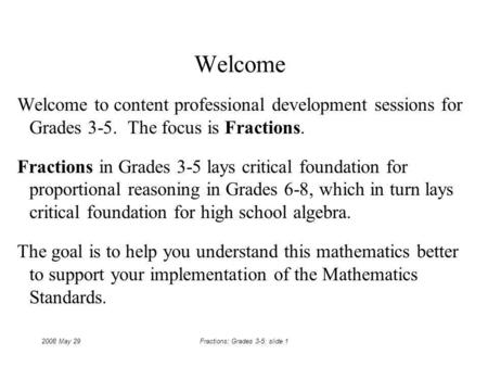 Fractions: Grades 3-5: slide 1