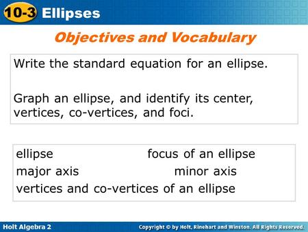 Objectives and Vocabulary