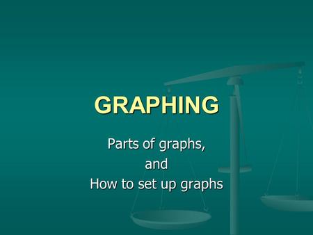 Parts of graphs, and How to set up graphs