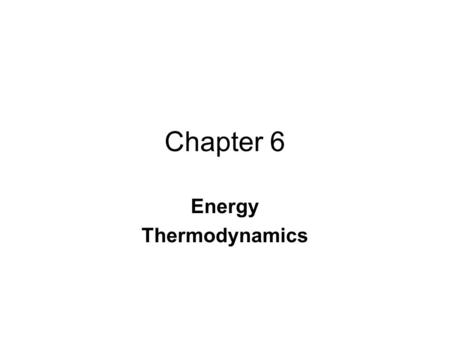Energy Thermodynamics