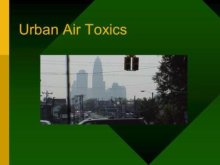 Urban Air Toxics. The UAT Monitoring Network Urban Sites Asheville Charlotte Winston-Salem Raleigh Research Triangle Park Wilmington Rural Site Candor.