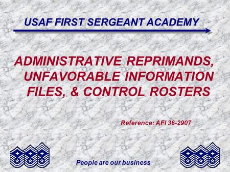 USAF FIRST SERGEANT ACADEMY
