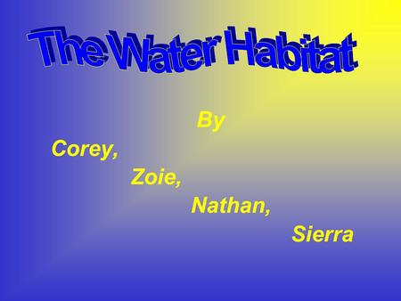 By Corey, Zoie, Nathan, Sierra. The Ocean The ocean also contains 97% of the earths water supply. The ocean covers 75% of the earth! Not including lakes,ponds,and.