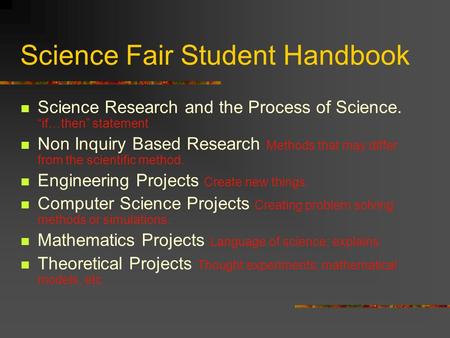 Science Fair Student Handbook