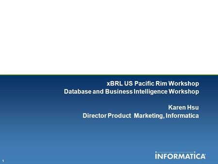 xBRL US Pacific Rim Workshop