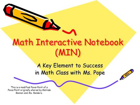 Math Interactive Notebook (MIN)