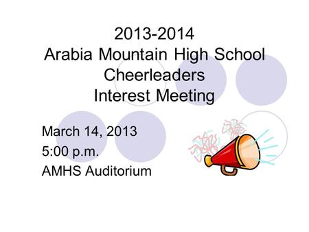 Arabia Mountain High School Cheerleaders Interest Meeting