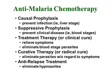 Anti-Malaria Chemotherapy