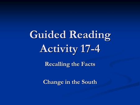 Guided Reading Activity 17-4