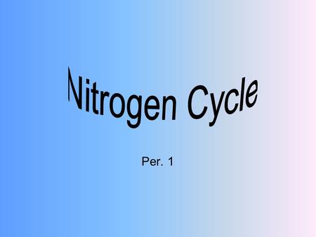 Nitrogen Cycle Per. 1.