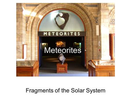 Fragments of the Solar System