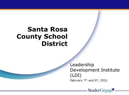 Santa Rosa County School District Leadership Development Institute (LDI) February 7 th and 8 th, 2011.