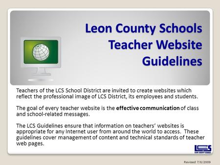 Leon County Schools Teacher Website Guidelines