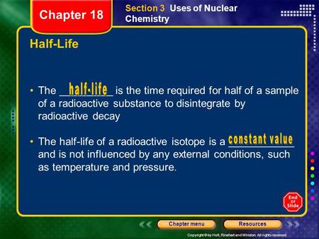 Section 3  Uses of Nuclear Chemistry