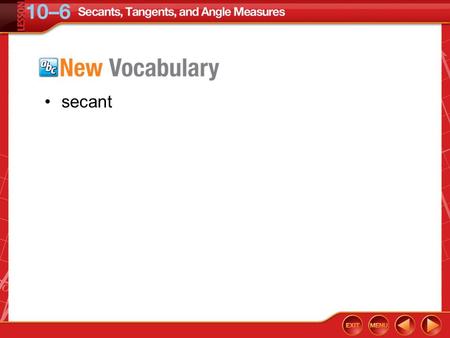 Secant Vocabulary.