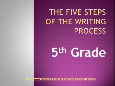 THE FIVE STEPS OF THE WRITING PROCESS