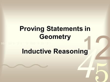 Proving Statements in Geometry