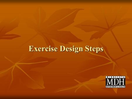 Exercise Design Steps.