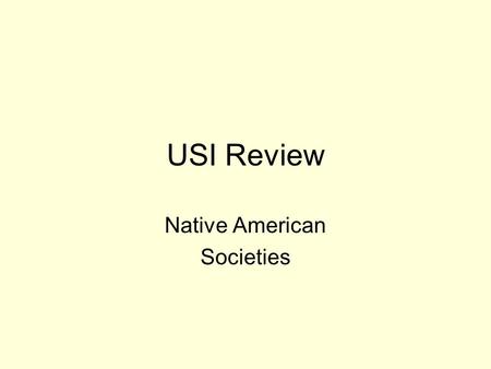 Native American Societies