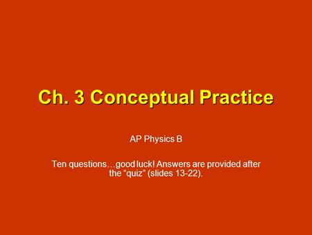 Ch. 3 Conceptual Practice