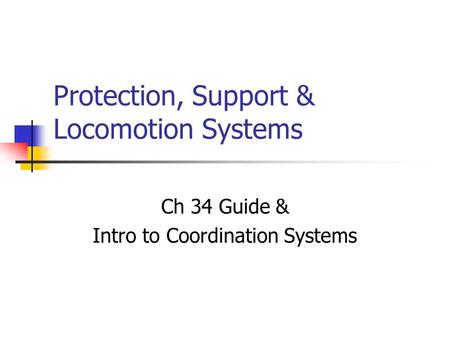 Protection, Support & Locomotion Systems