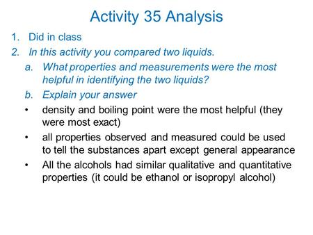 Activity 35 Analysis Did in class