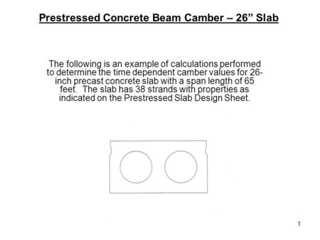 Prestressed Concrete Beam Camber – 26” Slab