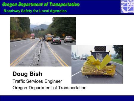 Roadway Safety for Local Agencies Doug Bish Traffic Services Engineer Oregon Department of Transportation.