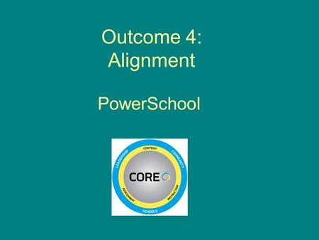 Outcome 4: Alignment PowerSchool. Think about Outcome 4. What comes to mind?