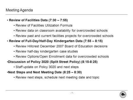 - 0 - Special Committee on School Admissions, Attendance and Boundaries Overcrowded Schools August 29, 2008.