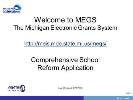 Welcome to MEGS The Michigan Electronic Grants System  mde