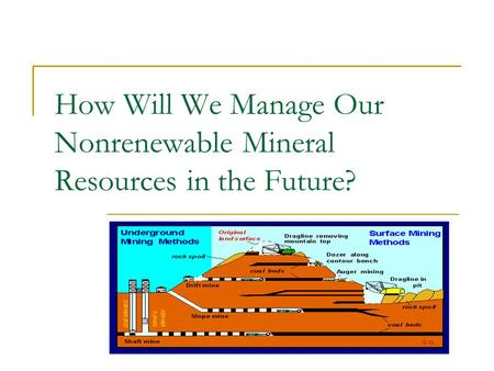 How Will We Manage Our Nonrenewable Mineral Resources in the Future?