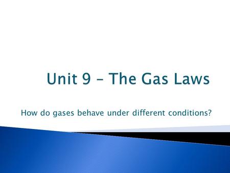 How do gases behave under different conditions?