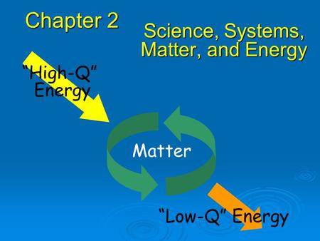Science, Systems, Matter, and Energy