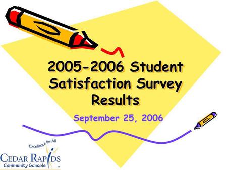 2005-2006 Student Satisfaction Survey Results September 25, 2006.