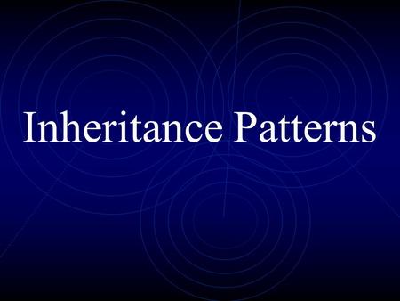 Inheritance Patterns.