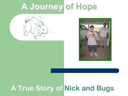 A Journeyof Hope A Journey of Hope A True Story of A True Story of Nick and Bugs.