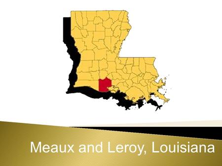 Meaux and Leroy, Louisiana. Around this time, there were four one room schools located nearby. The area grew and eventually a new school was.