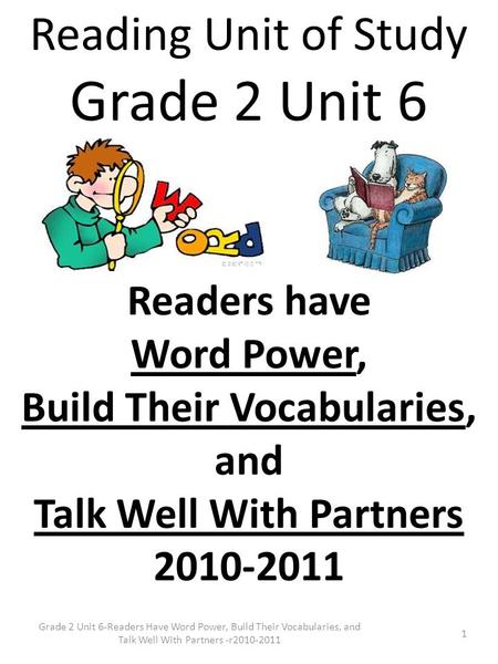 Build Their Vocabularies, and Talk Well With Partners